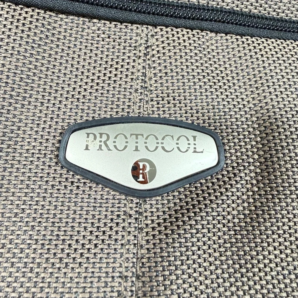 Protocol Travel Messenger Bag Unisex OS Brown Canvas Adjustable Strap EUC